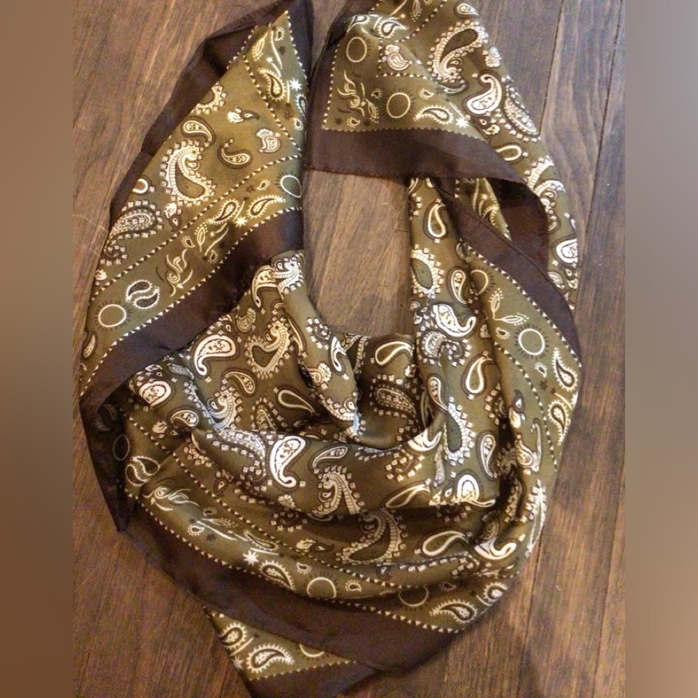 NEW! Boho silky Olive Green Paisley Women's Scarf